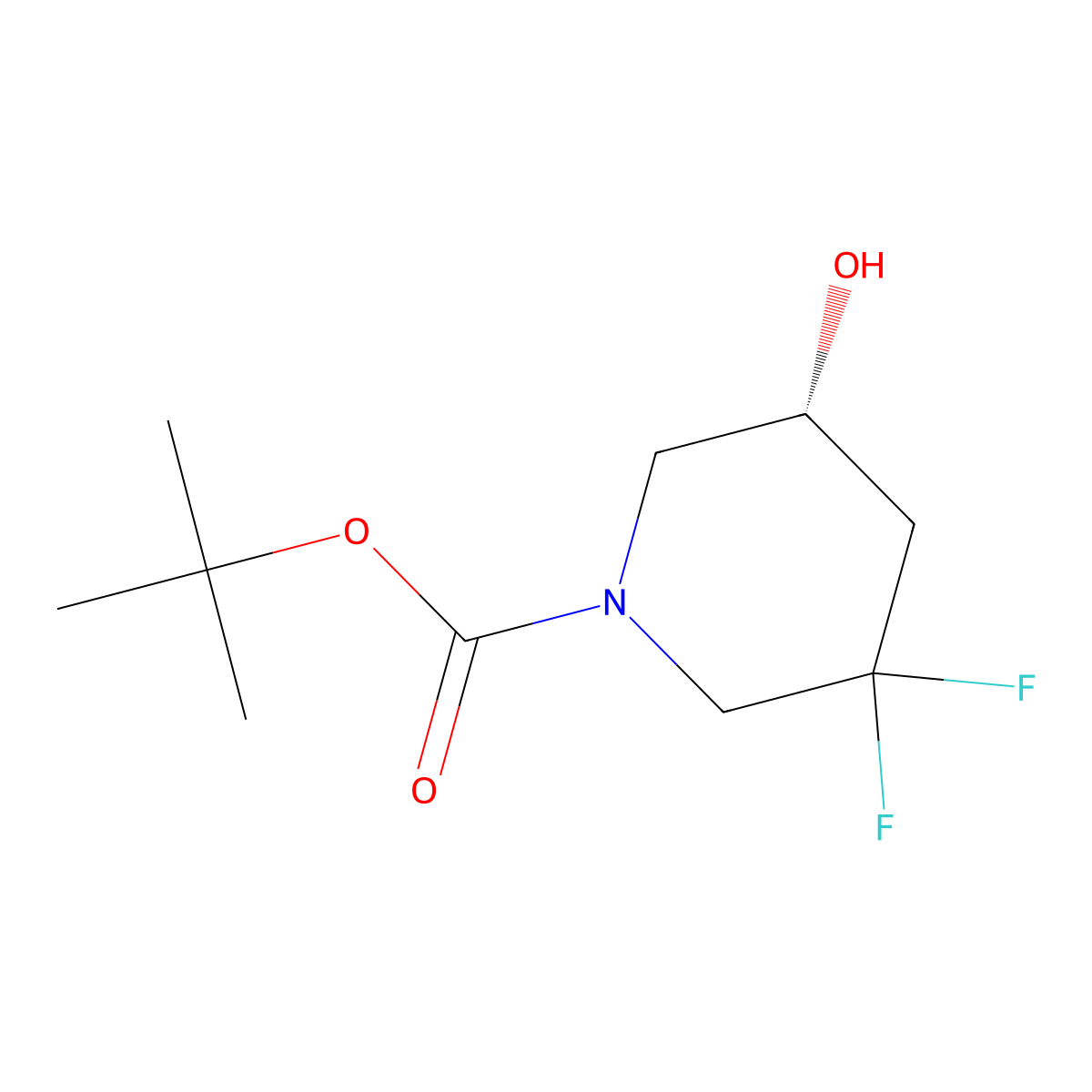 tert-butyl (5R)-3,3-difluoro-5-hydroxy-piperidine-1-carboxylate molecular structure, CAS 2387560-06-5