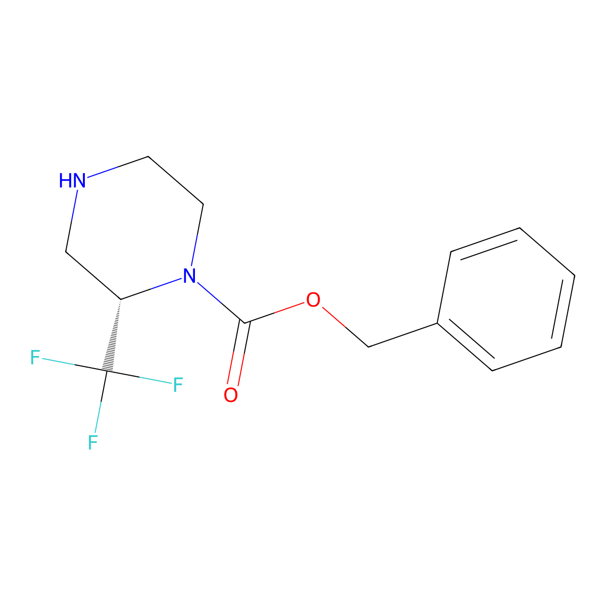 Benzyl (S)-2-(trifluoromethyl)piperazine-1-carboxylate molecular structure, CAS 2387560-12-3