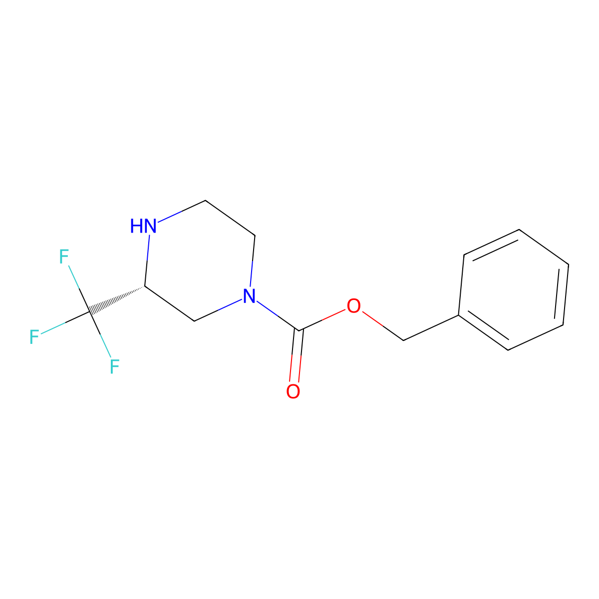 Benzyl (R)-3-(trifluoromethyl)piperazine-1-carboxylate molecular structure, CAS 2387560-16-7