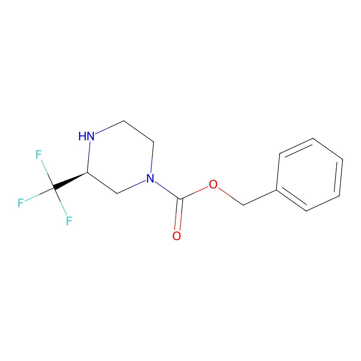 benzyl (3S)-3-(trifluoromethyl)piperazine-1-carboxylate molecular structure, CAS 2387560-26-9