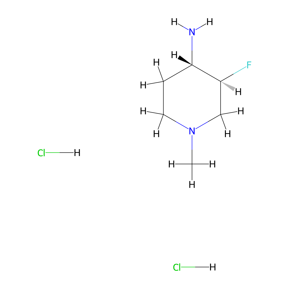 (3S,4S)-3-Fluoro-1-methylpiperidin-4-amine dihydrochloride molecular structure, CAS 2387560-75-8