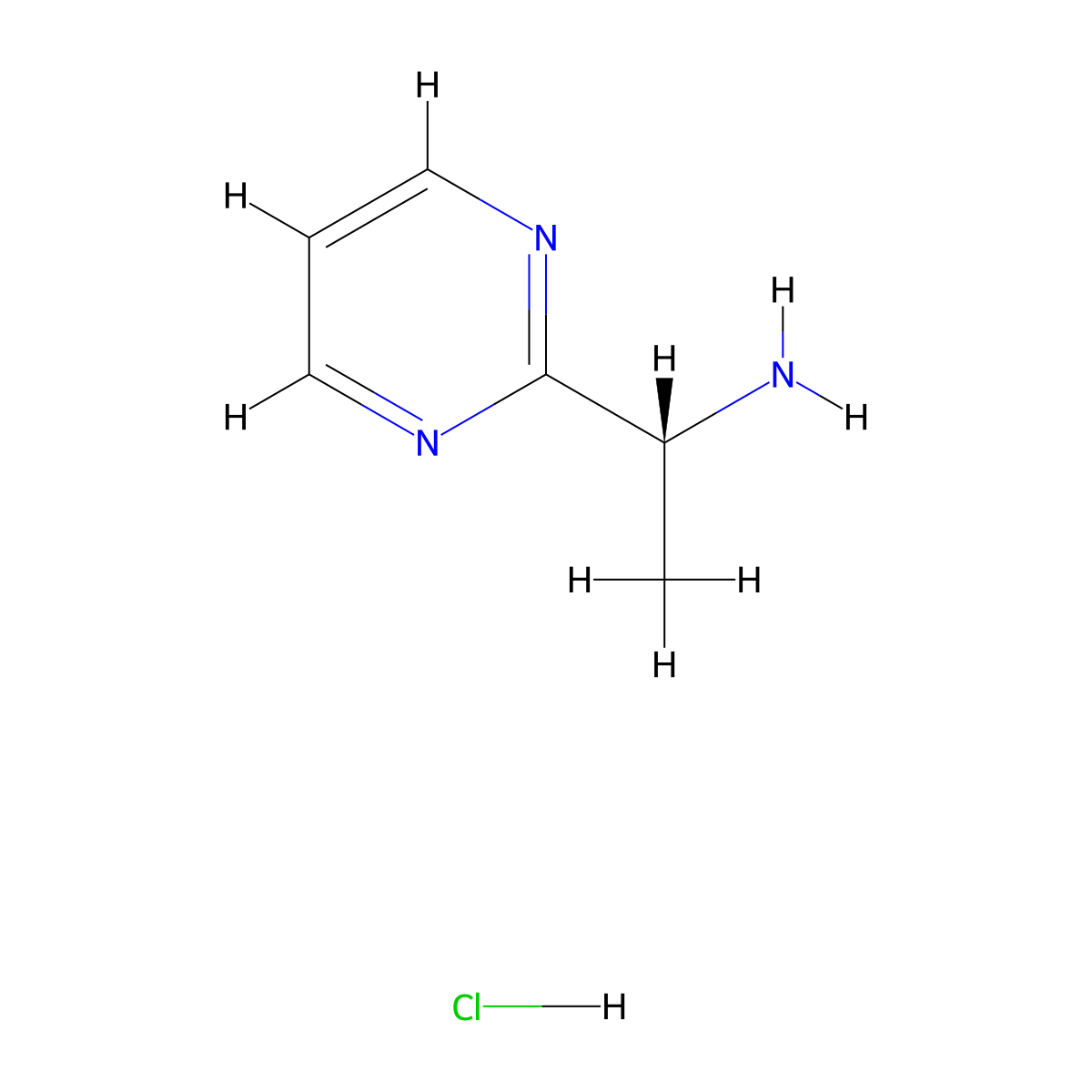 (1R)-1-pyrimidin-2-ylethanamine;hydrochloride molecular structure, CAS 2387560-79-2