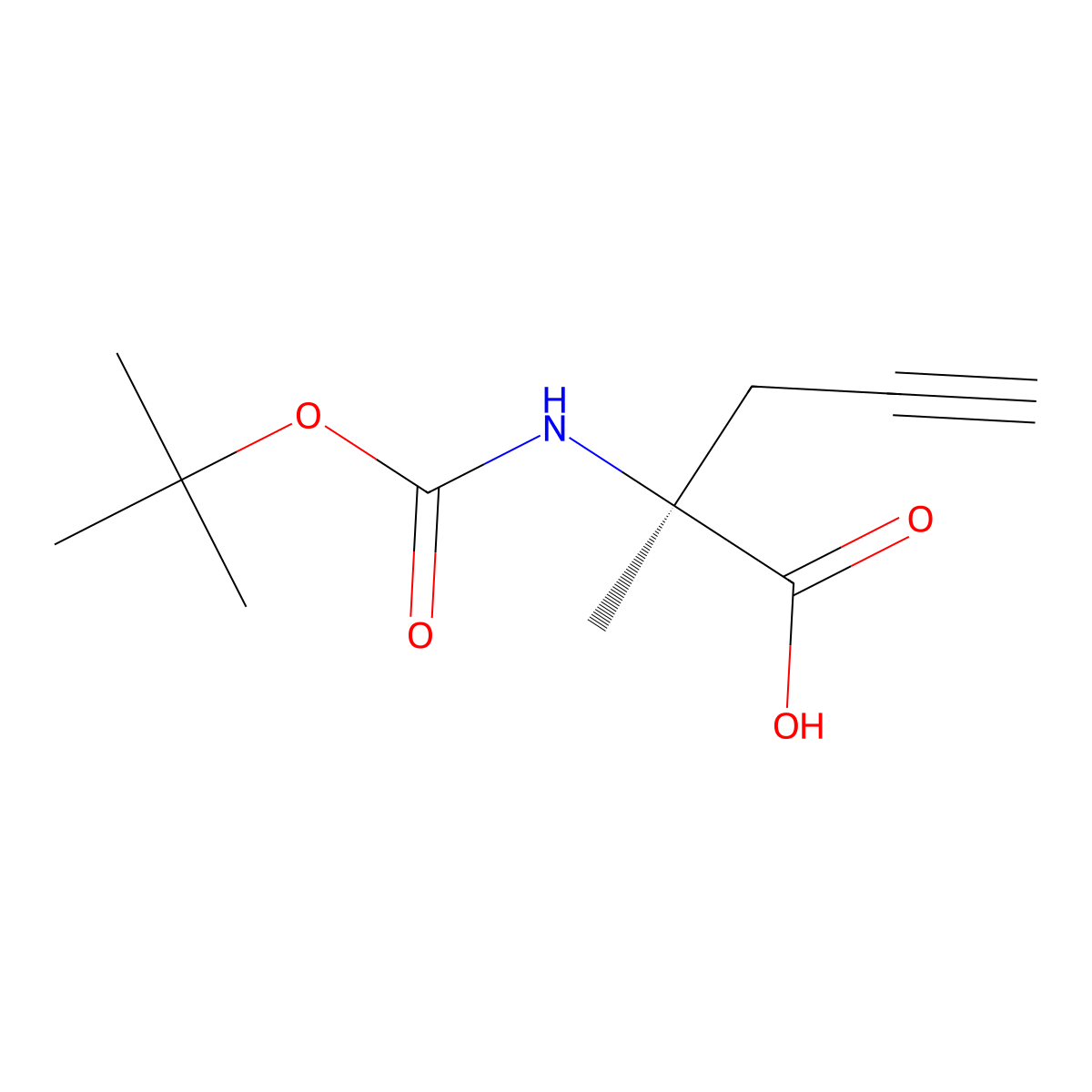 Boc-alpha-methyl-D-Propargylglycine molecular structure, CAS 2387560-93-0
