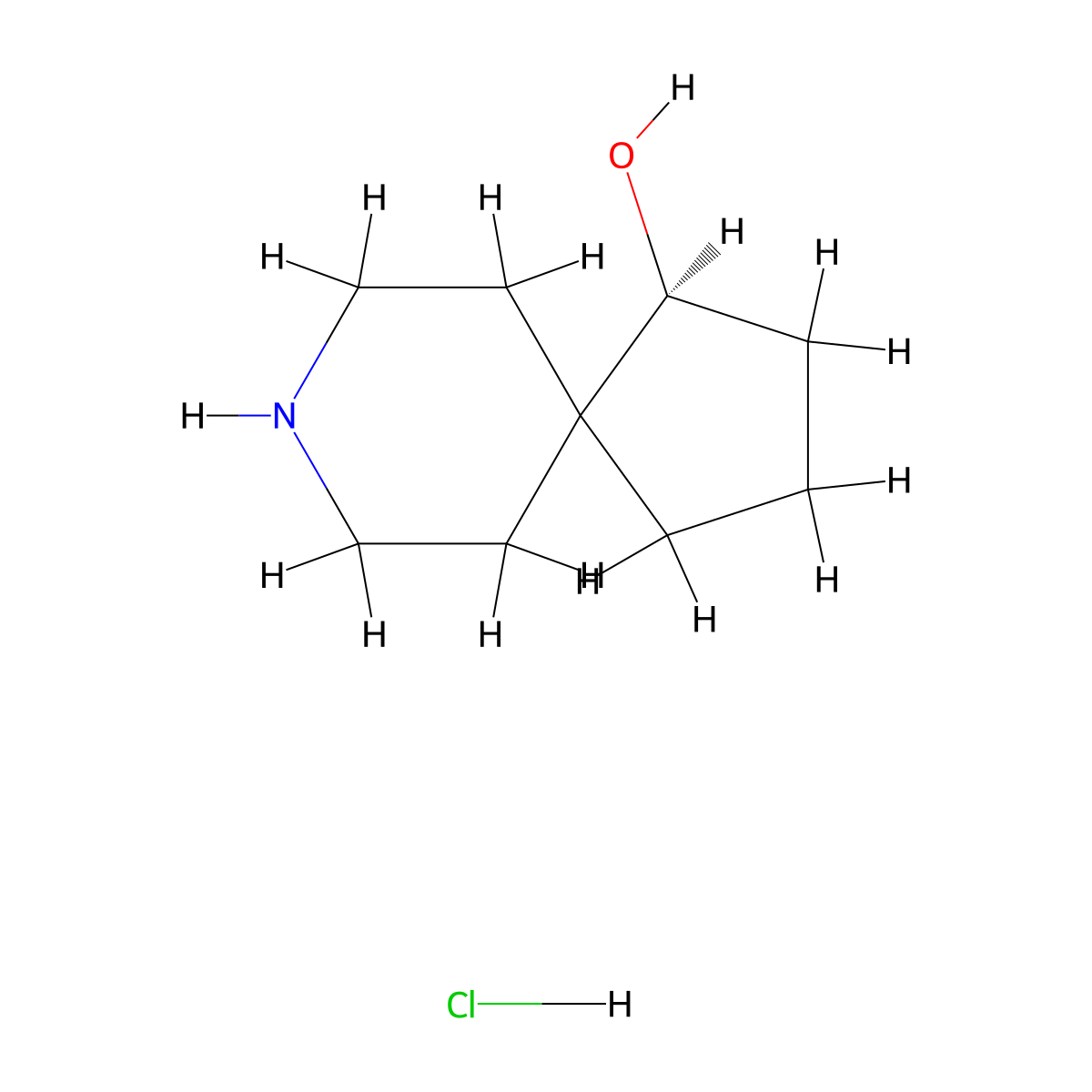 (4S)-8-azaspiro[4.5]decan-4-ol;hydrochloride molecular structure, CAS 2387561-22-8