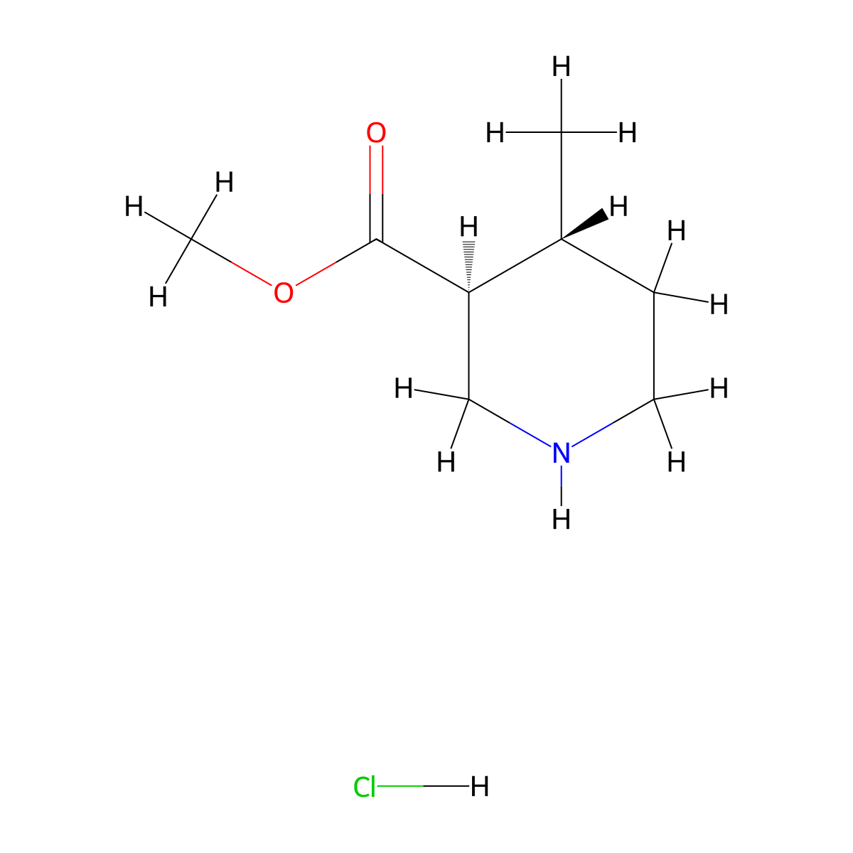 methyl (3S,4R)-4-methylpiperidine-3-carboxylate;hydrochloride molecular structure, CAS 2387561-44-4