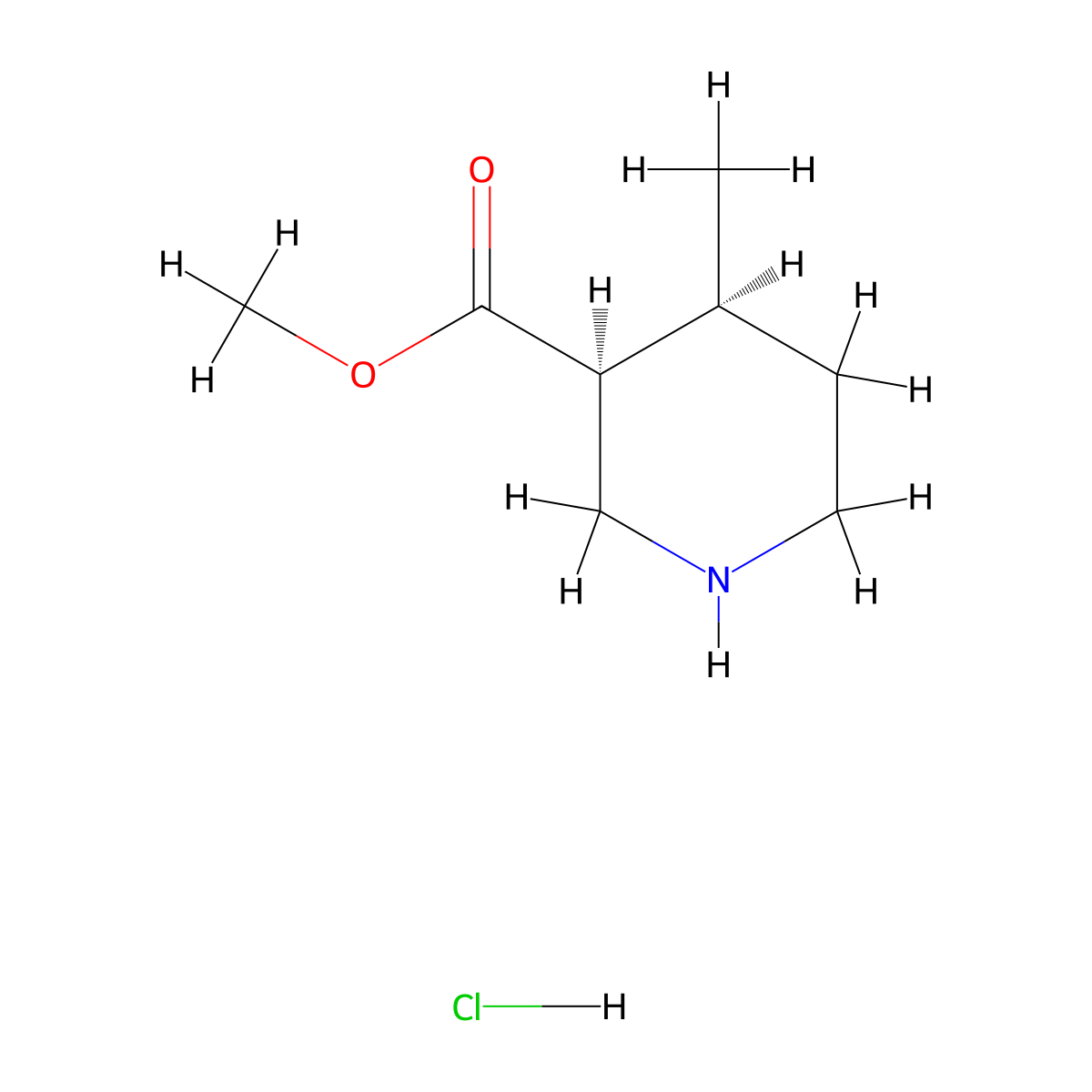 methyl (3S,4S)-4-methylpiperidine-3-carboxylate;hydrochloride molecular structure, CAS 2387561-51-3