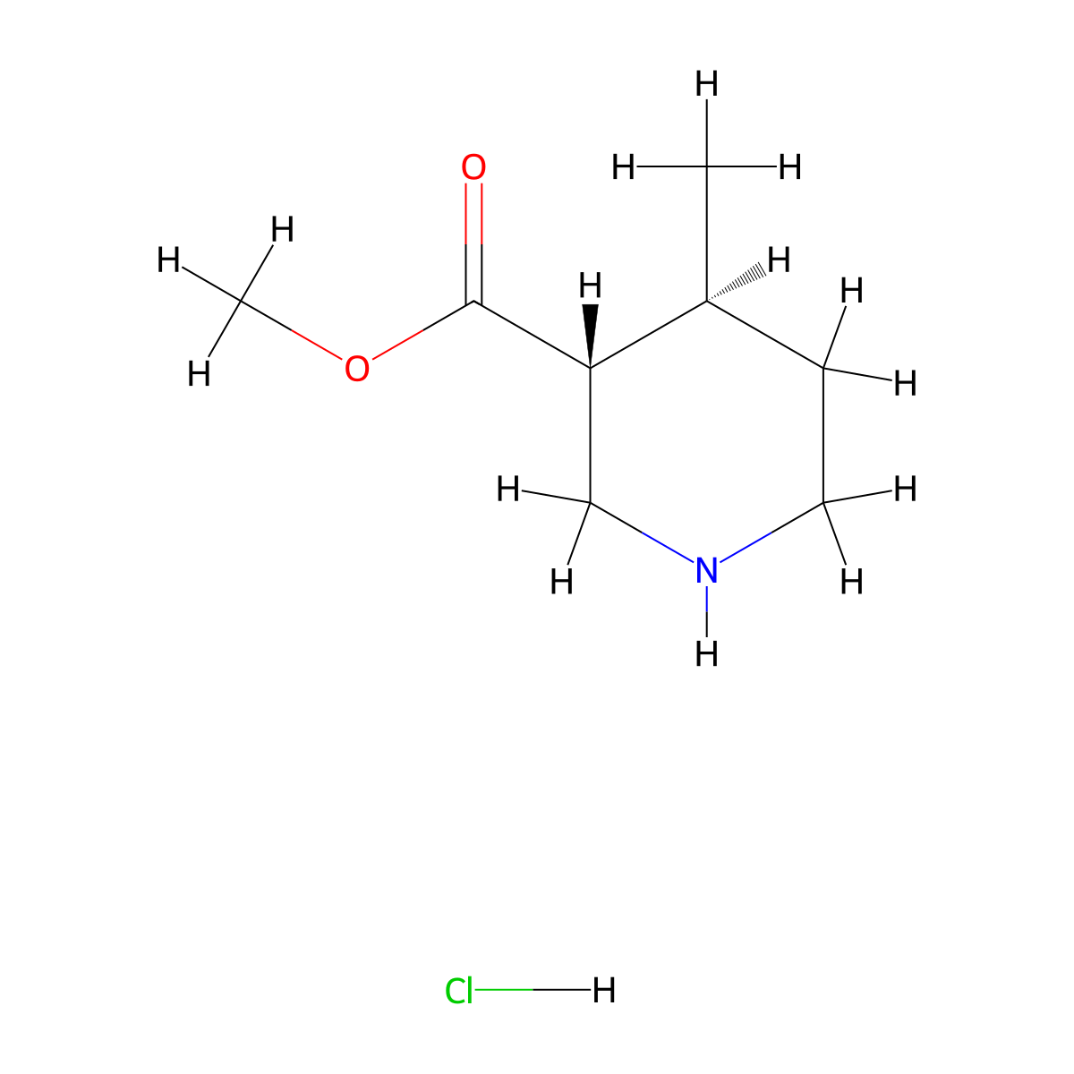 methyl (3R,4S)-4-methylpiperidine-3-carboxylate;hydrochloride molecular structure, CAS 2387562-17-4