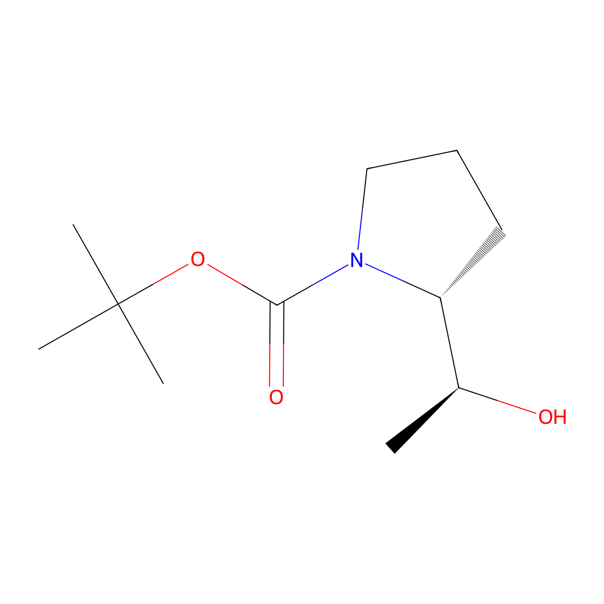Tert-butyl (2R)-2-((1S)-1-hydroxyethyl)pyrrolidine-1-carboxylate molecular structure, CAS 2387562-30-1