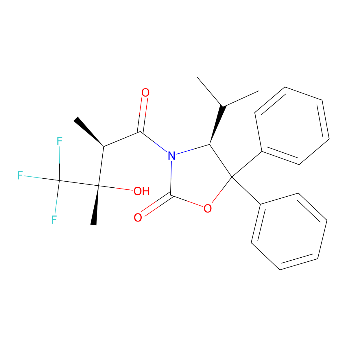 (4S)-4-isopropyl-5,5-diphenyl-3-[(2R,3S)-4,4,4-trifluoro-3-hydroxy-2,3-dimethyl-butanoyl]oxazolidin-2-one molecular structure, CAS 2387562-53-8