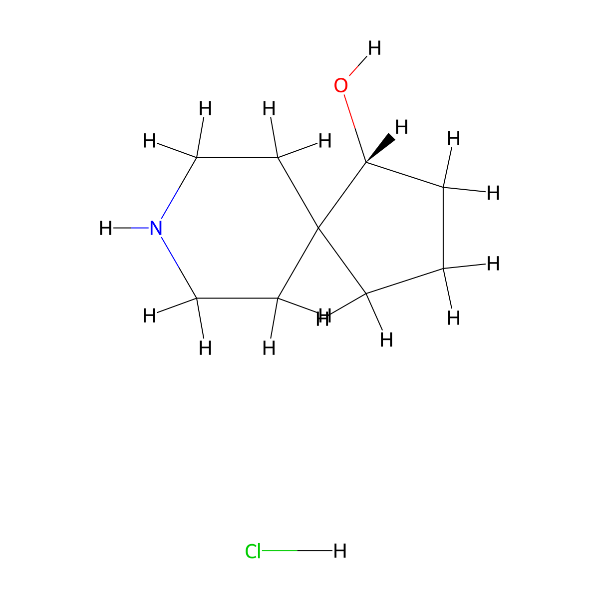 (4R)-8-azaspiro[4.5]decan-4-ol;hydrochloride molecular structure, CAS 2387563-74-6