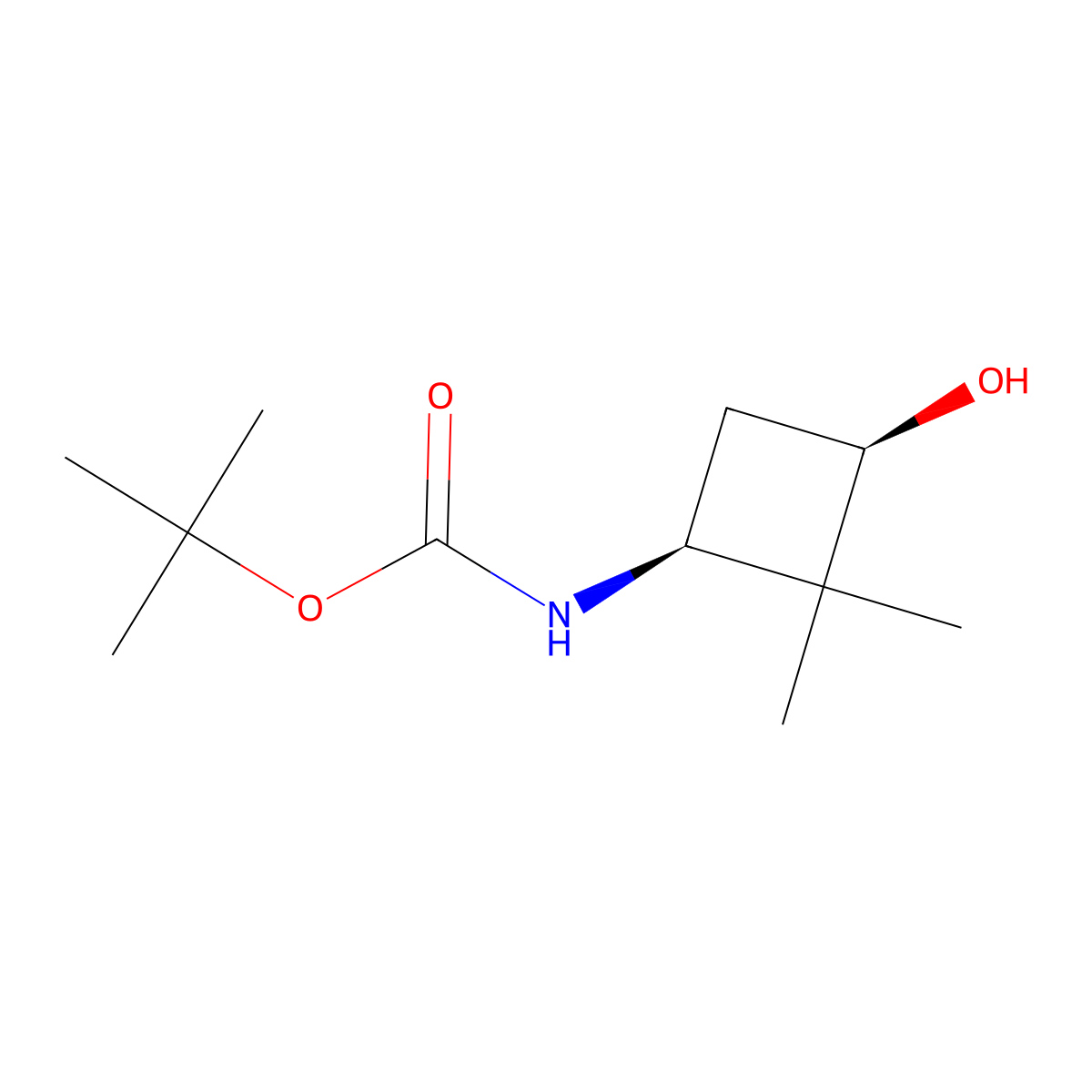 tert-Butyl N-[(1S,3R)-3-hydroxy-2,2-dimethyl-cyclobutyl]carbamate molecular structure, CAS 2387565-30-0