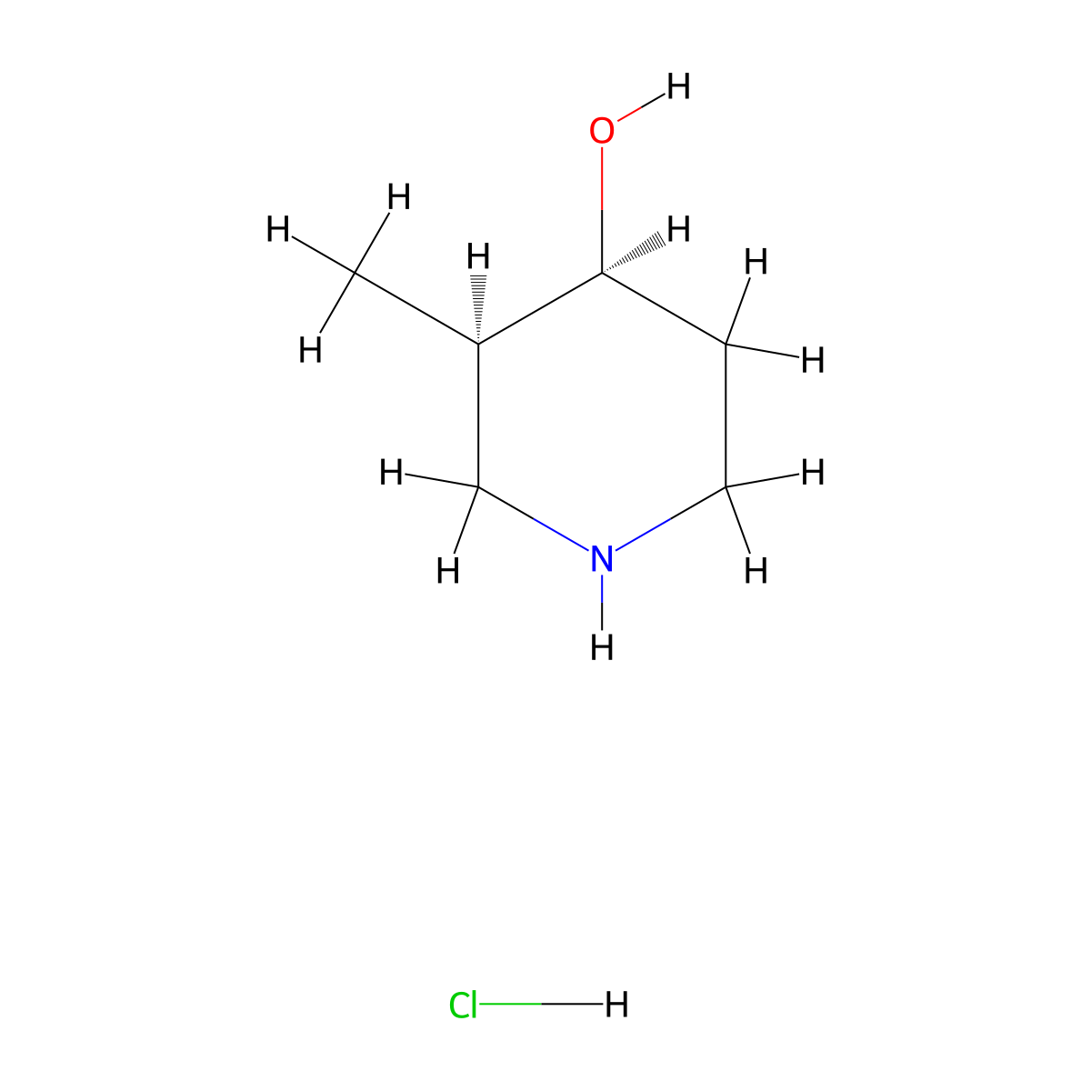 (3R,4S)-3-Methylpiperidin-4-ol hydrochloride molecular structure, CAS 2387566-30-3