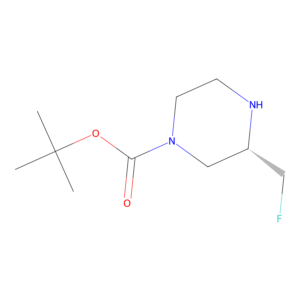 tert-Butyl (S)-3-(fluoromethyl)piperazine-1-carboxylate molecular structure, CAS 2387567-19-1