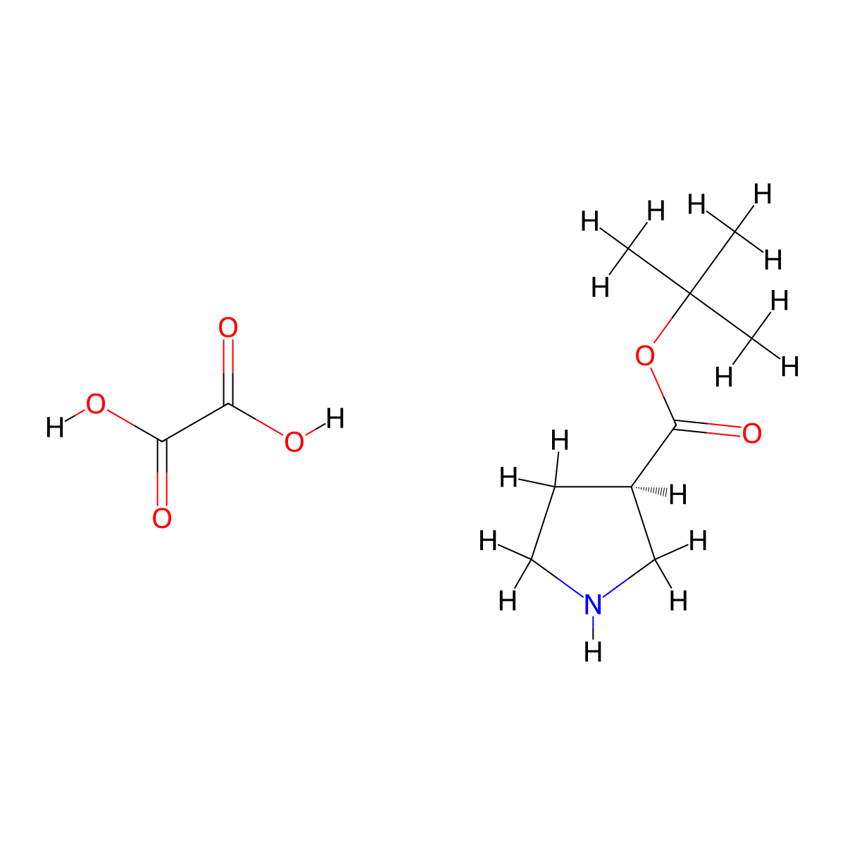 tert-butyl (3R)-pyrrolidine-3-carboxylate;oxalic acid molecular structure, CAS 2387567-84-0
