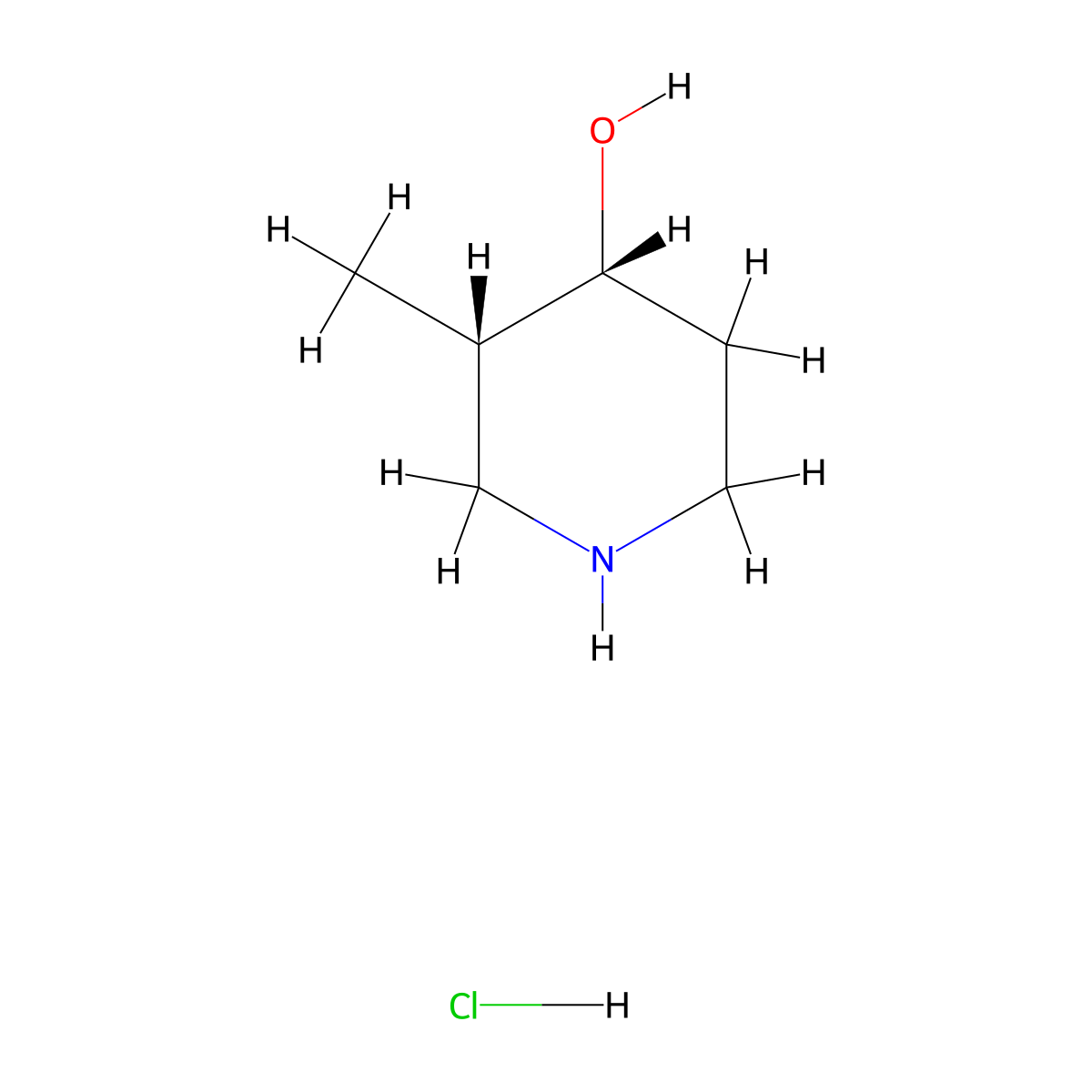 (3S,4R)-3-methylpiperidin-4-ol;hydrochloride molecular structure, CAS 2387568-46-7