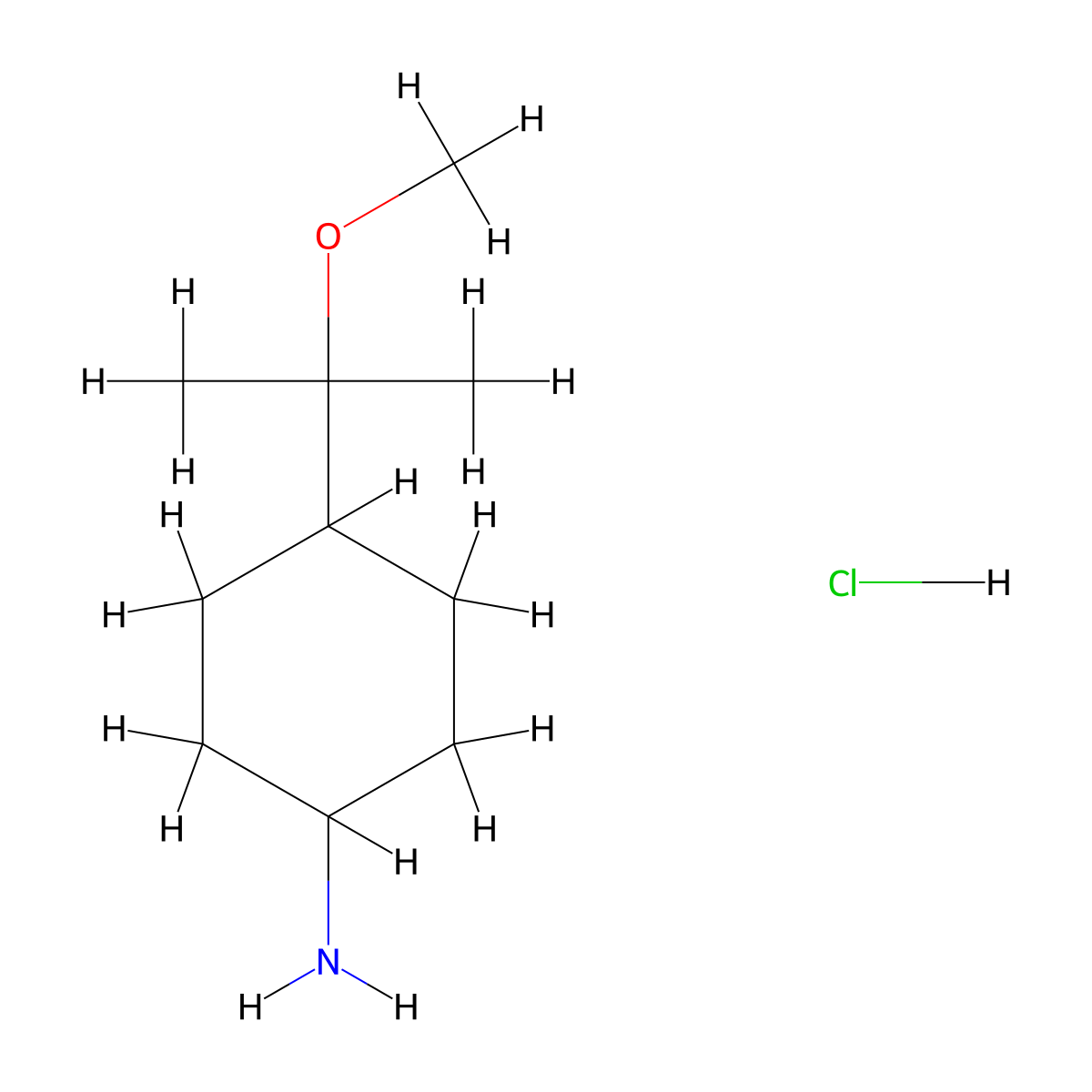 trans-4-(1-Methoxy-1-methyl-ethyl)cyclohexanamine;hydrochloride molecular structure, CAS 2387568-55-8