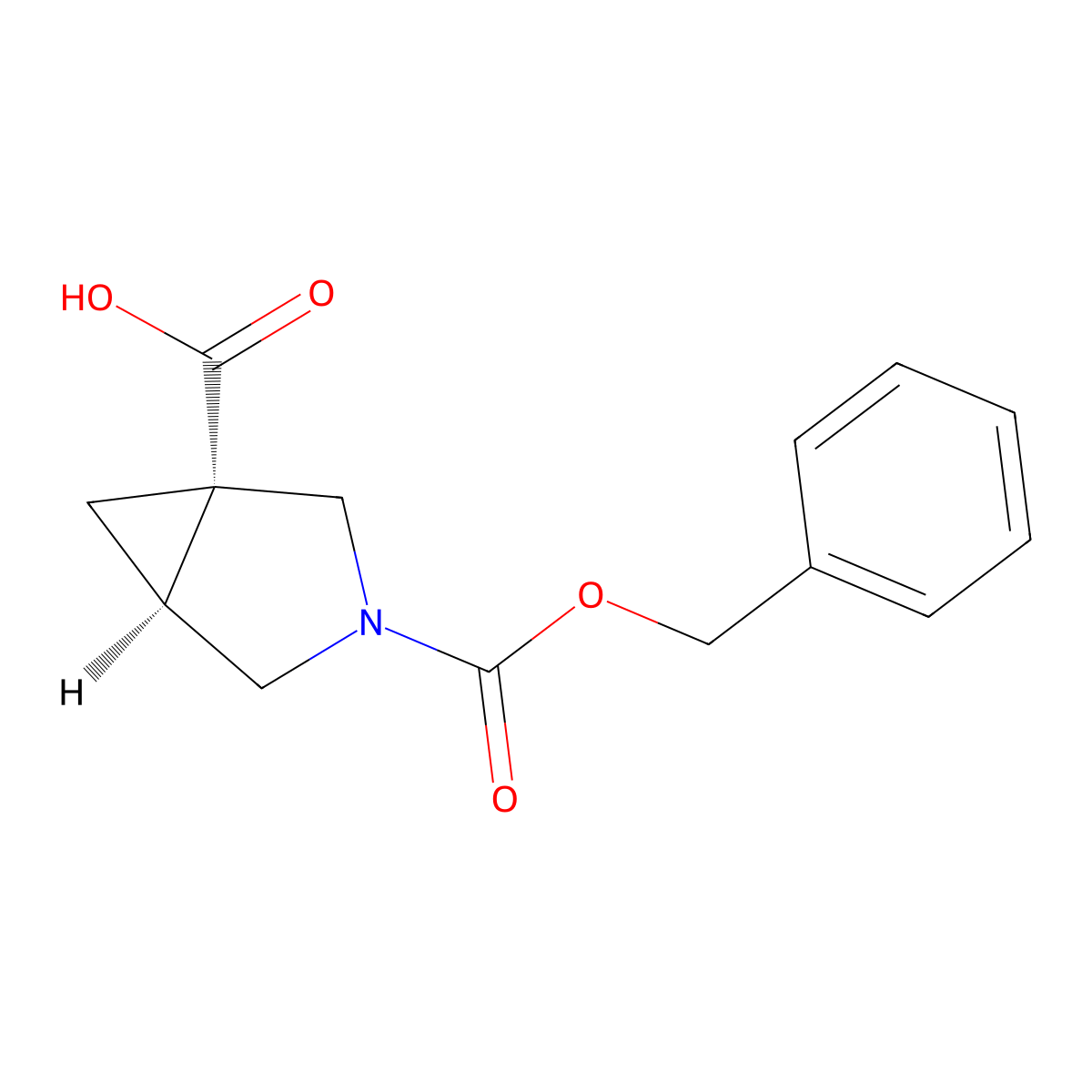 (1S,5S)-3-benzyloxycarbonyl-3-azabicyclo[3.1.0]hexane-1-carboxylic acid molecular structure, CAS 2387569-13-1