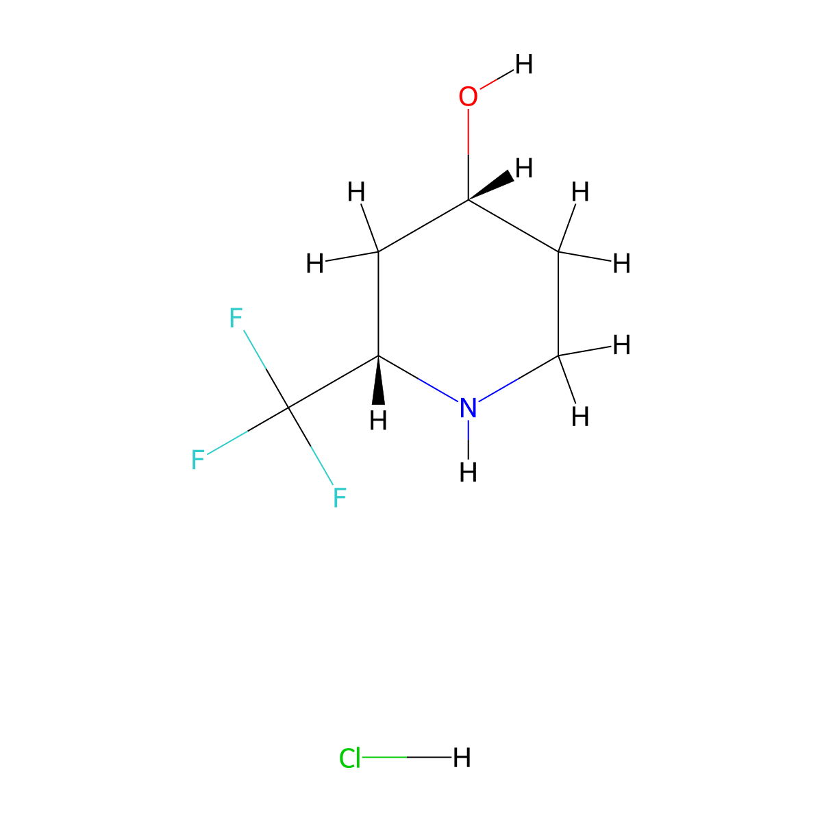 cis-2-(Trifluoromethyl)piperidin-4-ol;hydrochloride molecular structure, CAS 2387573-36-4