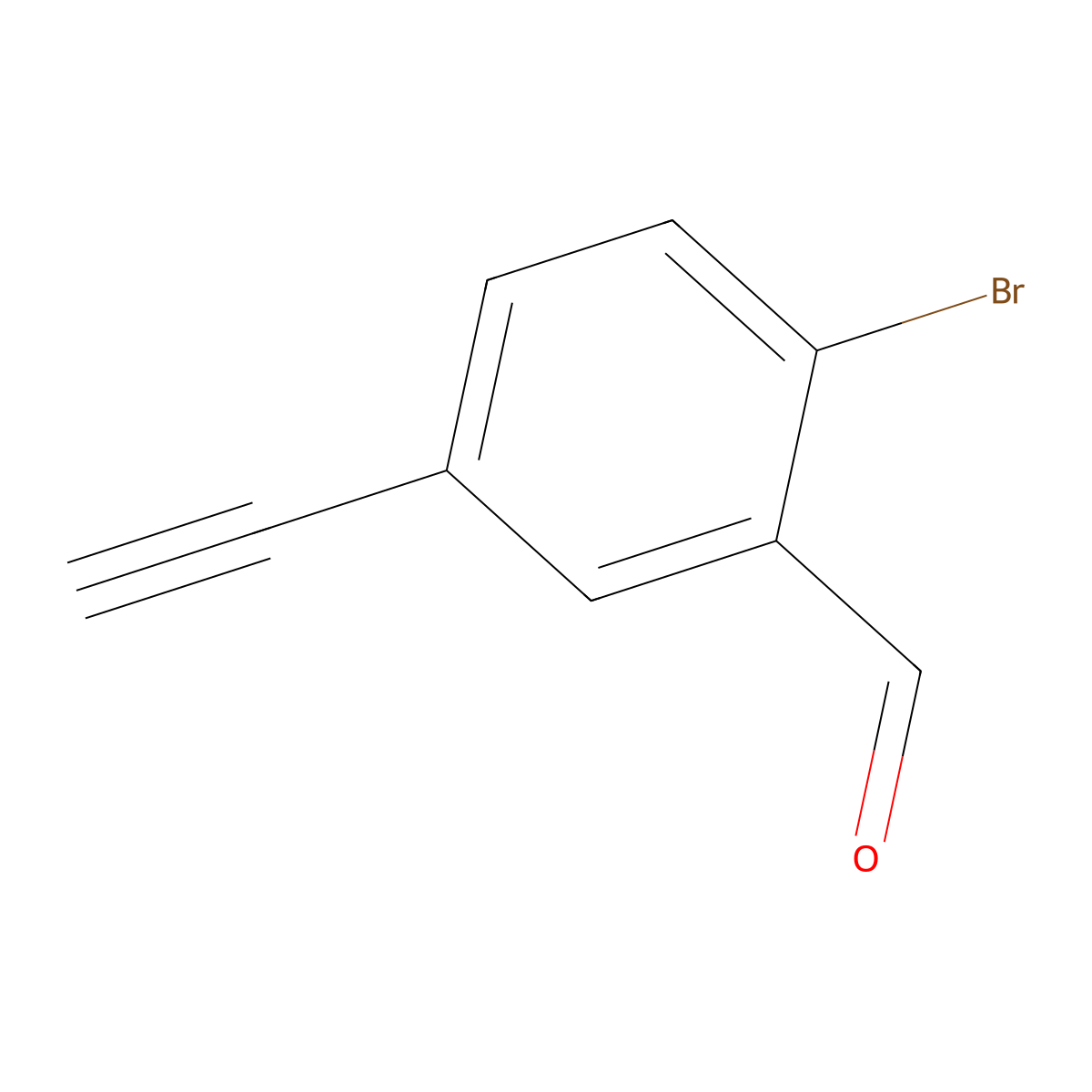 2-Bromo-5-ethynylbenzaldehyde molecular structure, CAS 2387590-44-3
