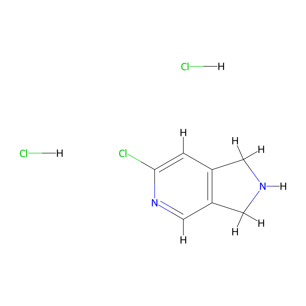 6-chloro-1H,2H,3H-pyrrolo[3,4-c]pyridine dihydrochloride molecular structure, CAS 2387594-91-2