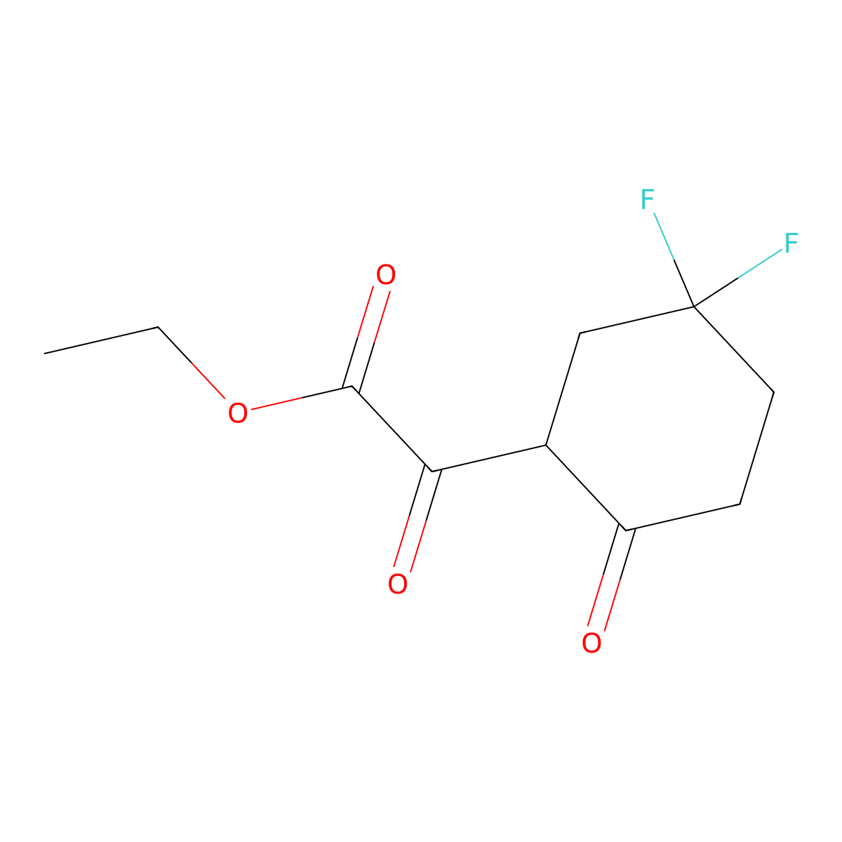 Ethyl 2-(5,5-difluoro-2-oxocyclohexyl)-2-oxoacetate molecular structure, CAS 2387595-14-2