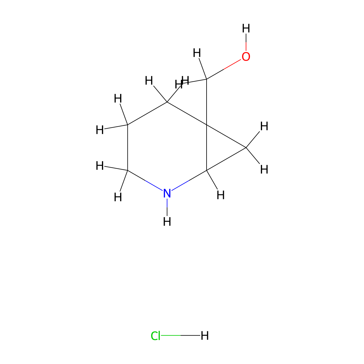 2-Azabicyclo[4.1.0]heptan-6-ylmethanol;hydrochloride molecular structure, CAS 2387595-48-2