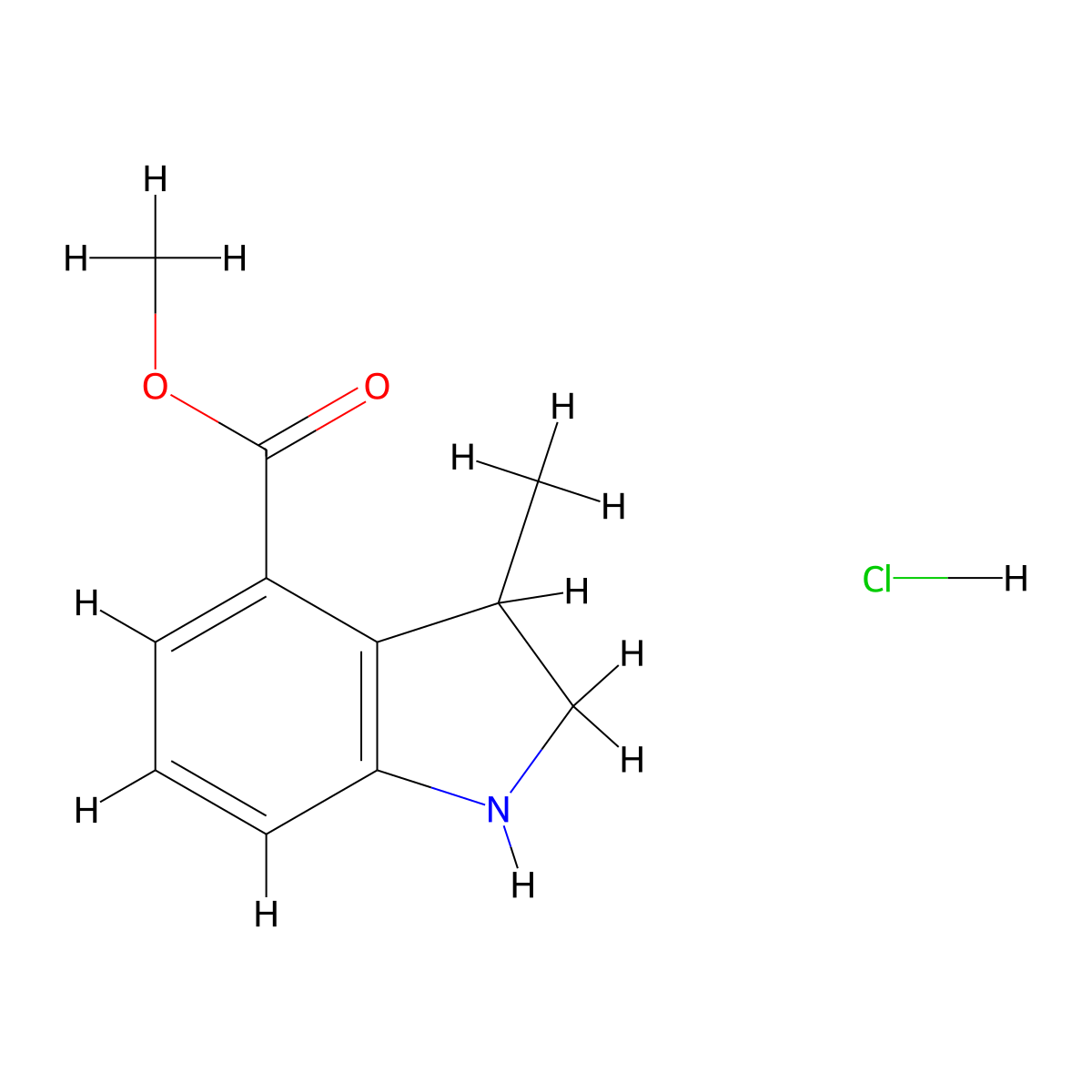 Methyl 3-methylindoline-4-carboxylate;hydrochloride molecular structure, CAS 2387595-76-6