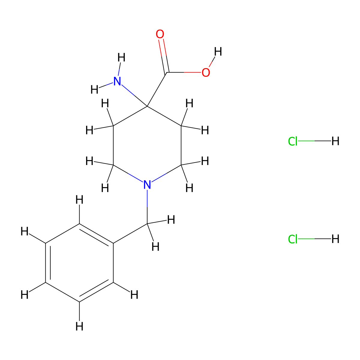 4-Amino-1-benzyl-piperidine-4-carboxylic acid;dihydrochloride molecular structure, CAS 2387595-81-3
