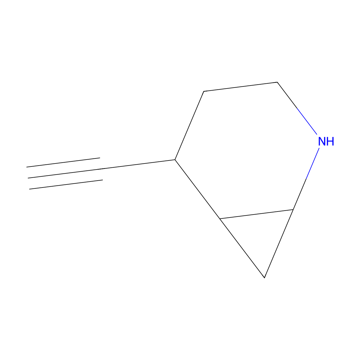 5-Ethynyl-2-azabicyclo[4.1.0]heptane molecular structure, CAS 2387595-85-7