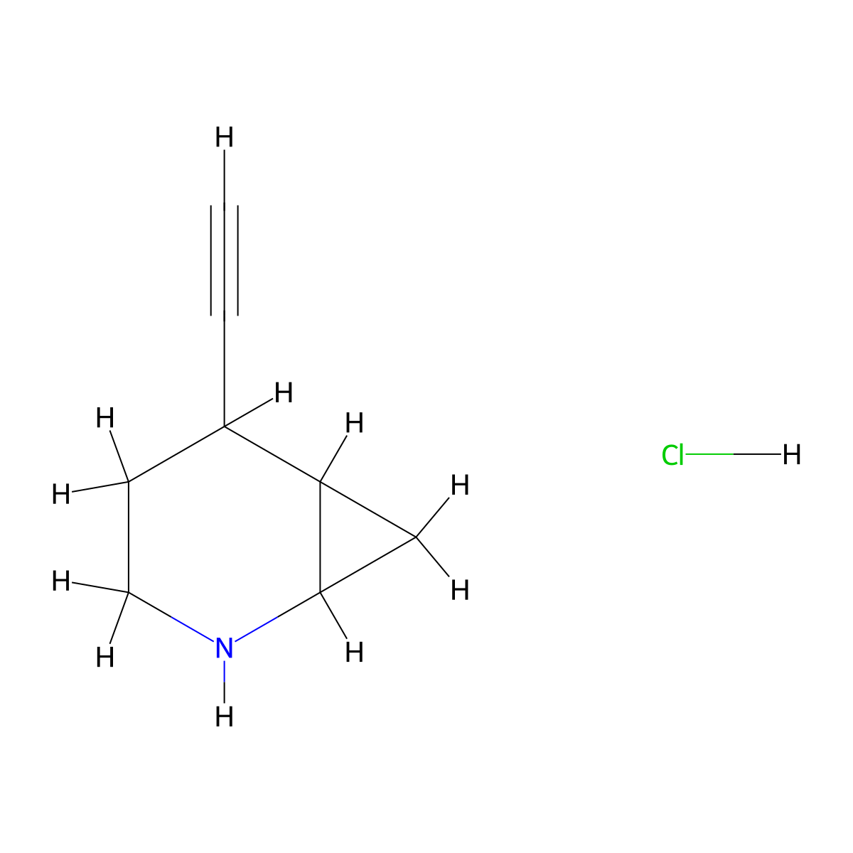 5-Ethynyl-2-azabicyclo[4.1.0]heptane;hydrochloride molecular structure, CAS 2387595-86-8