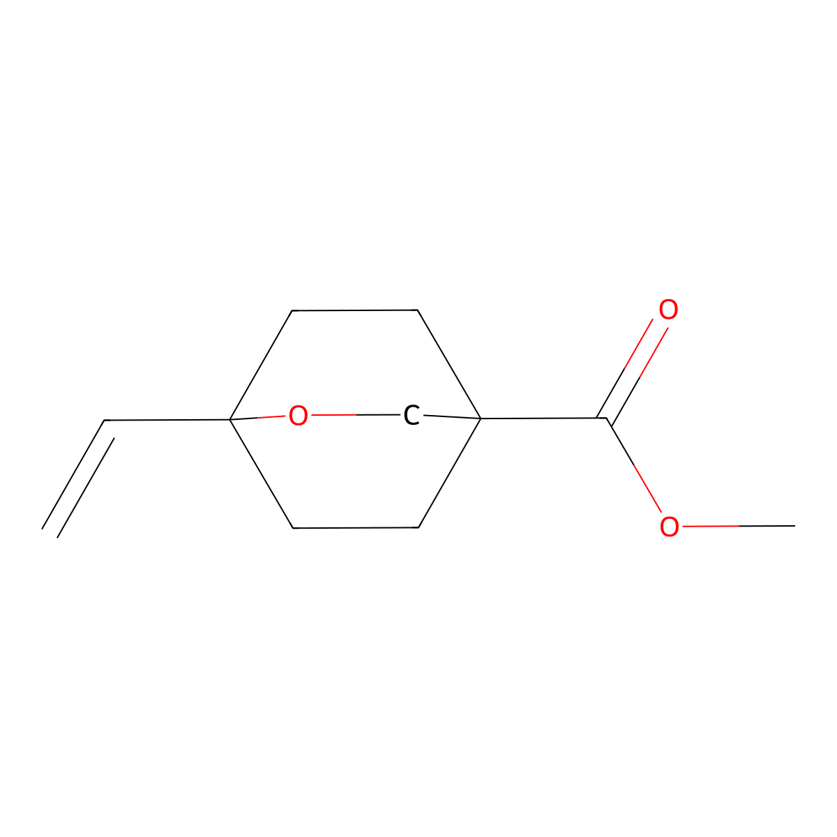Methyl 1-vinyl-2-oxabicyclo[2.2.2]octane-4-carboxylate molecular structure, CAS 2387596-36-1
