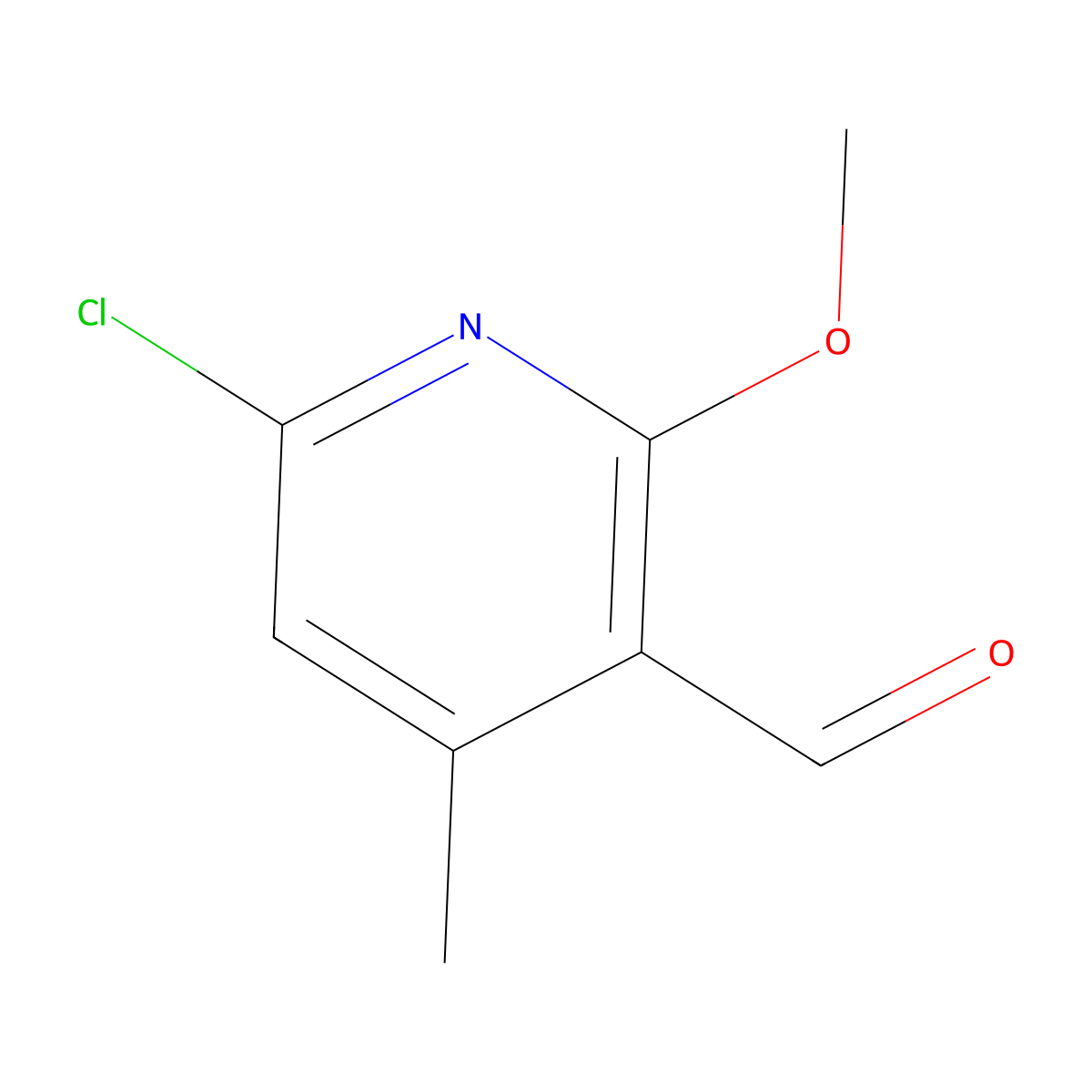 6-Chloro-2-methoxy-4-methylnicotinaldehyde molecular structure, CAS 2387596-52-1