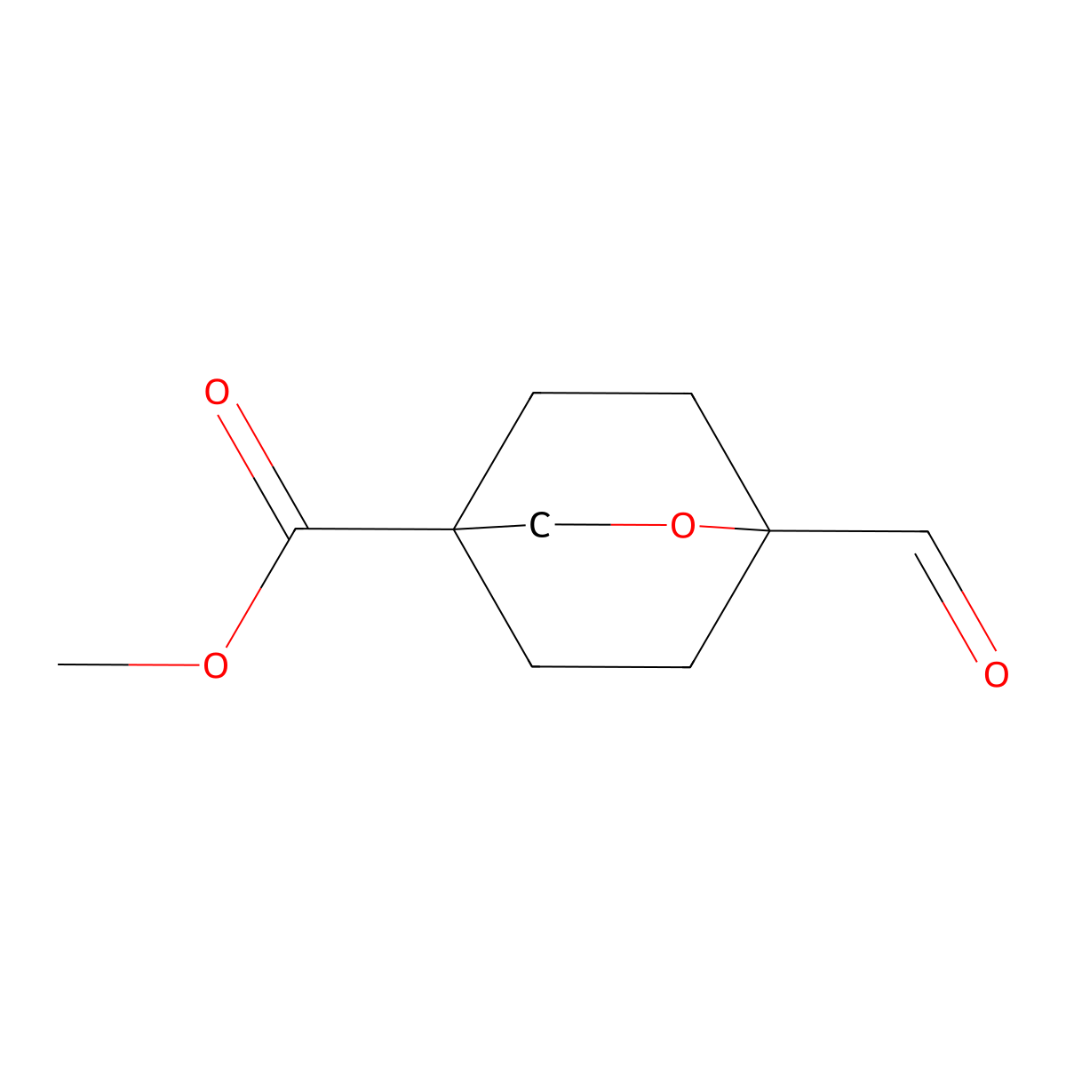 Methyl 1-formyl-2-oxabicyclo[2.2.2]octane-4-carboxylate molecular structure, CAS 2387596-68-9