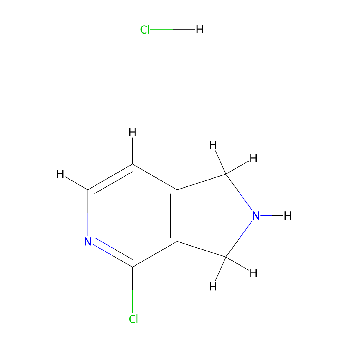 4-chloro-1H,2H,3H-pyrrolo[3,4-c]pyridine hydrochloride molecular structure, CAS 2387597-05-7