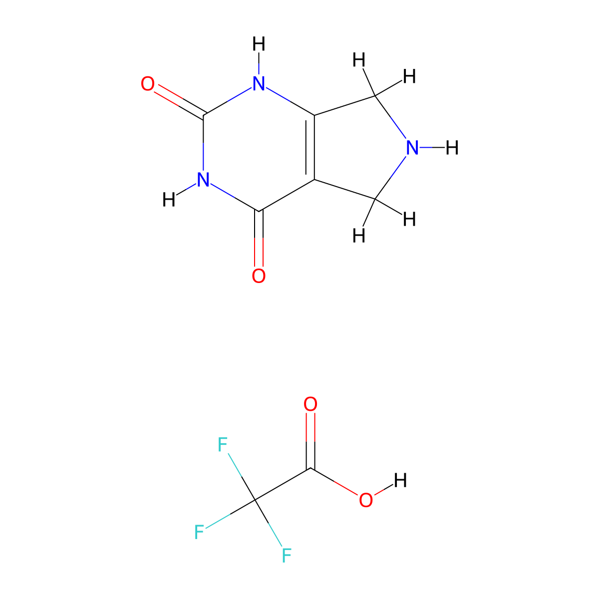 6,7-dihydro-5H-pyrrolo[3,4-d]pyrimidine-2,4-diol;2,2,2-trifluoroacetic acid molecular structure, CAS 2387597-16-0