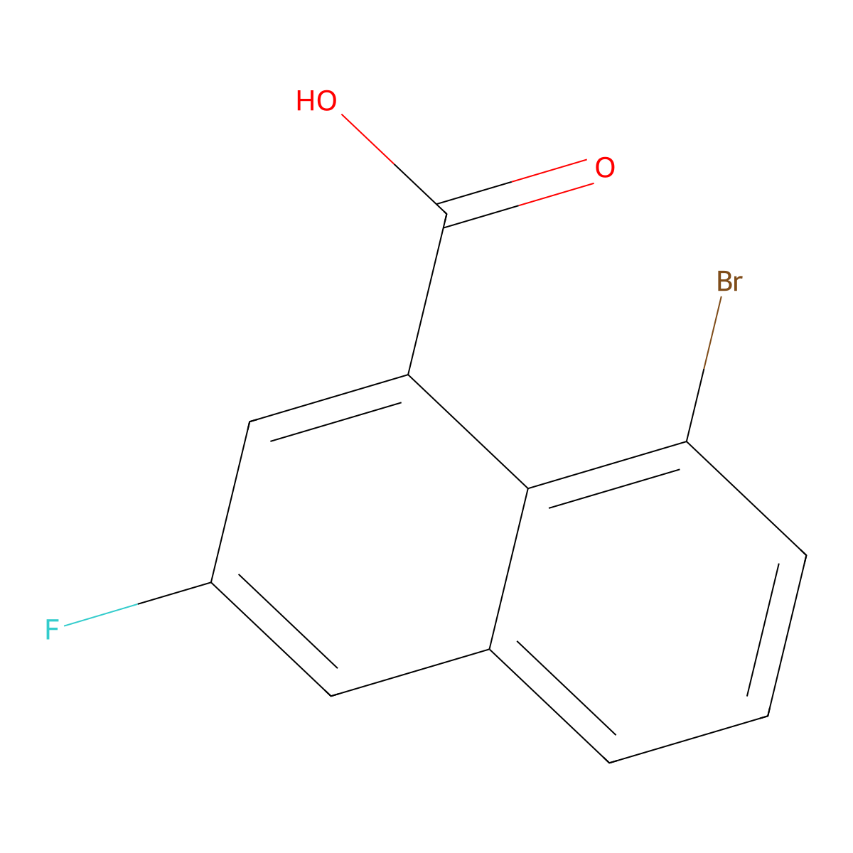 8-Bromo-3-fluoro-naphthalene-1-carboxylic acid molecular structure, CAS 2387597-18-2