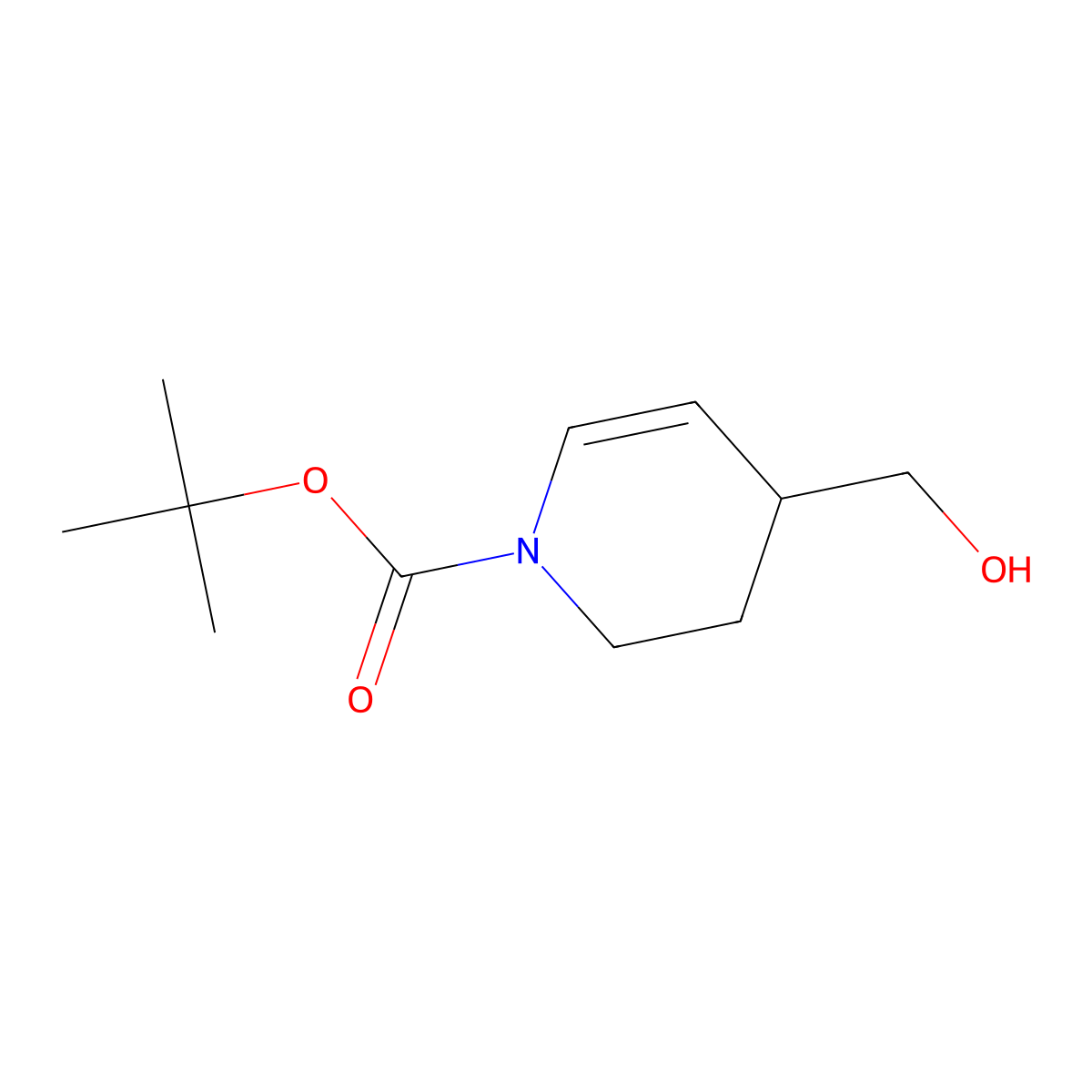tert-butyl 4-(hydroxymethyl)-3,4-dihydro-2H-pyridine-1-carboxylate molecular structure, CAS 2387597-64-8