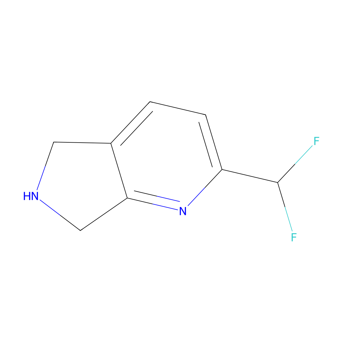 2-(Difluoromethyl)-6,7-dihydro-5H-pyrrolo[3,4-b]pyridine molecular structure, CAS 2387597-83-1