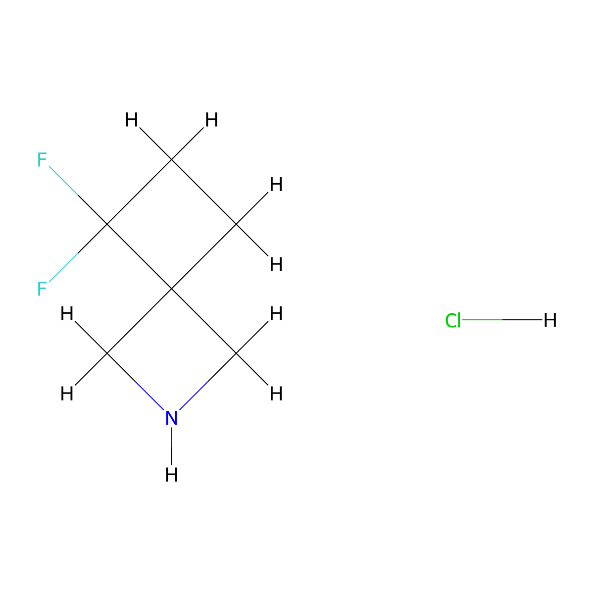 5,5-Difluoro-2-azaspiro[3.3]heptane hydrochloride molecular structure, CAS 2387597-99-9