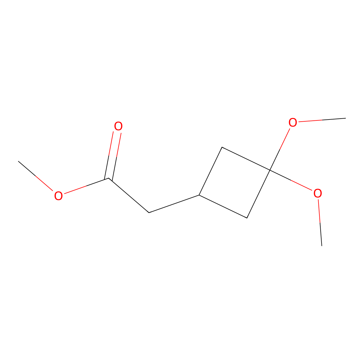 Methyl 2-(3,3-dimethoxycyclobutyl)acetate molecular structure, CAS 2387598-88-9