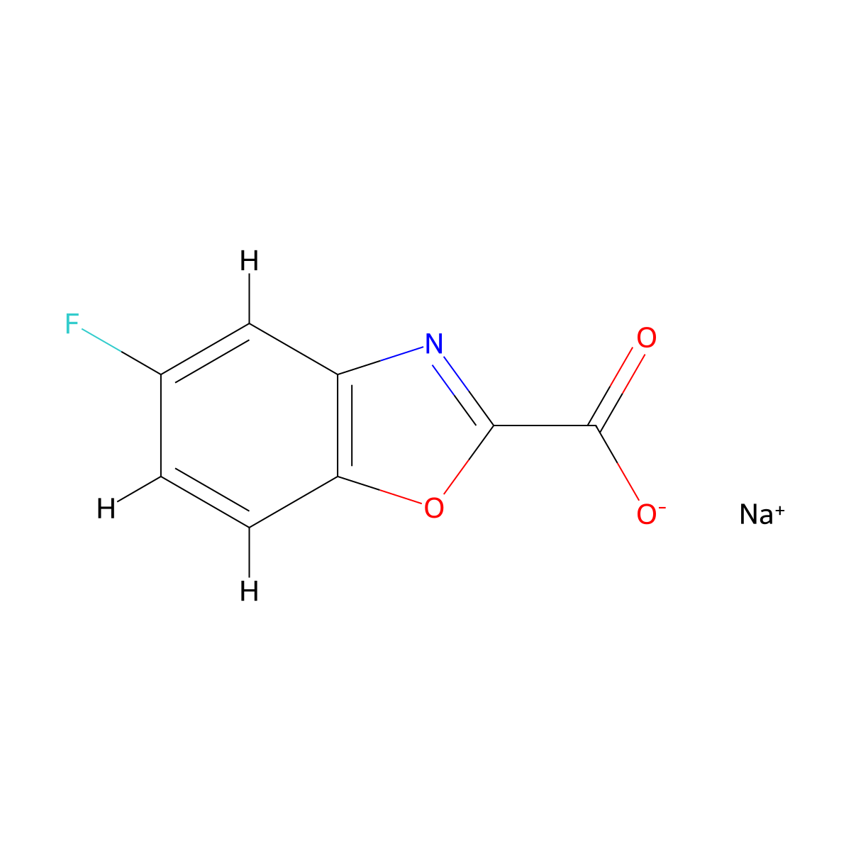Sodium 5-fluorobenzo[d]oxazole-2-carboxylate molecular structure, CAS 2387599-94-0