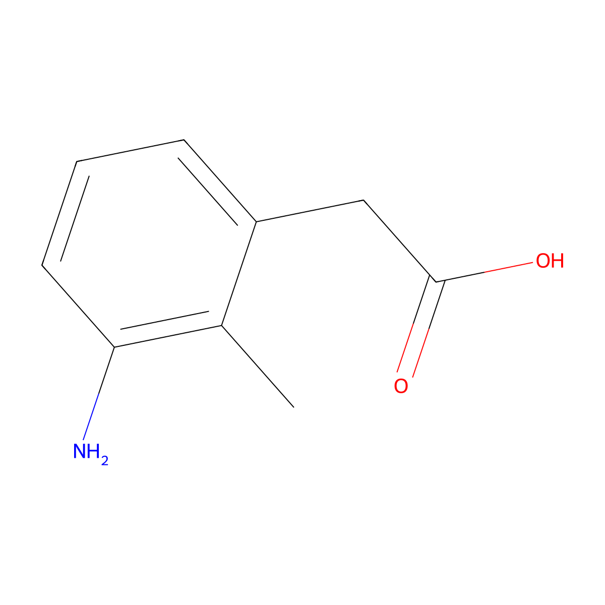 2-(3-Amino-2-methylphenyl)acetic acid molecular structure, CAS 23876-07-5