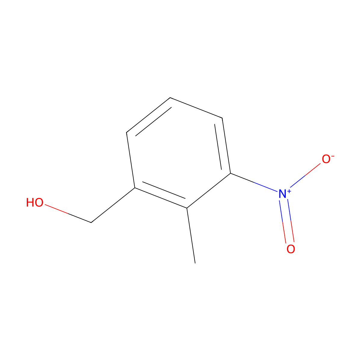 2-Methyl-3-nitrobenzyl alcohol molecular structure, CAS 23876-13-3