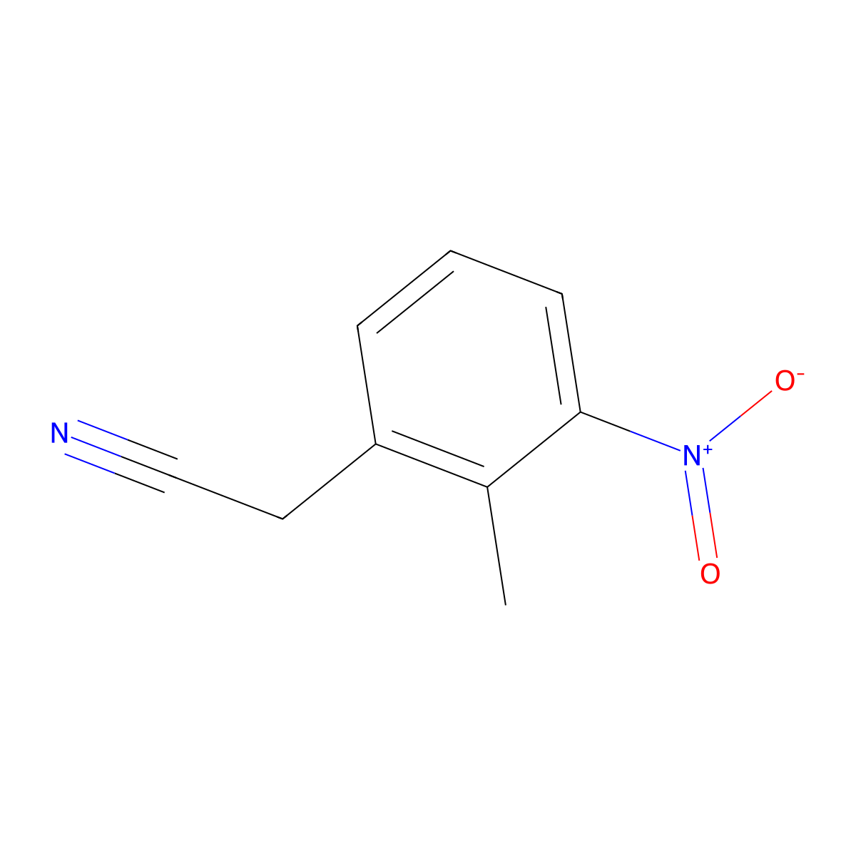 (2-Methyl-3-nitrophenyl)acetonitrile molecular structure, CAS 23876-14-4