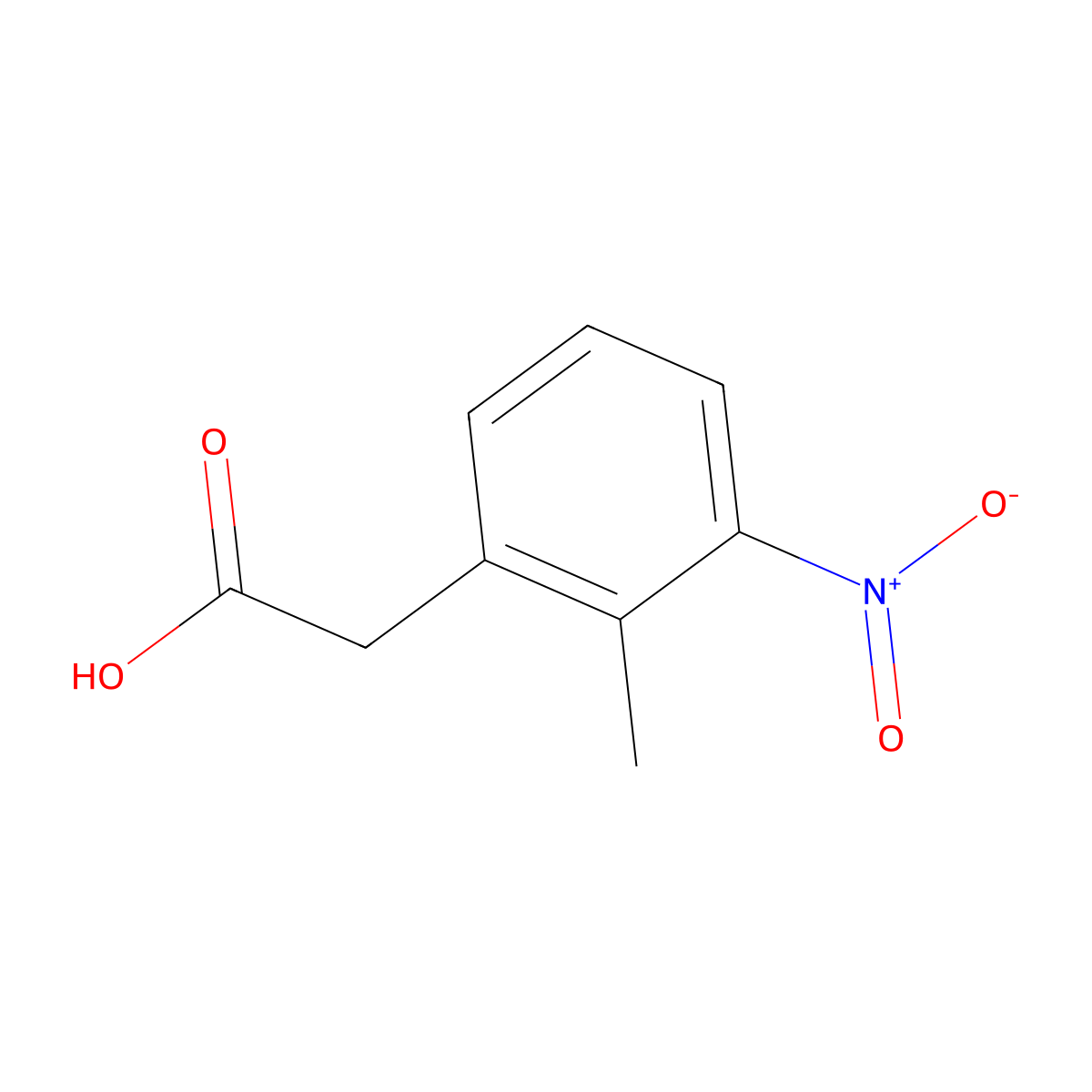 2-(2-Methyl-3-nitrophenyl)acetic acid molecular structure, CAS 23876-15-5