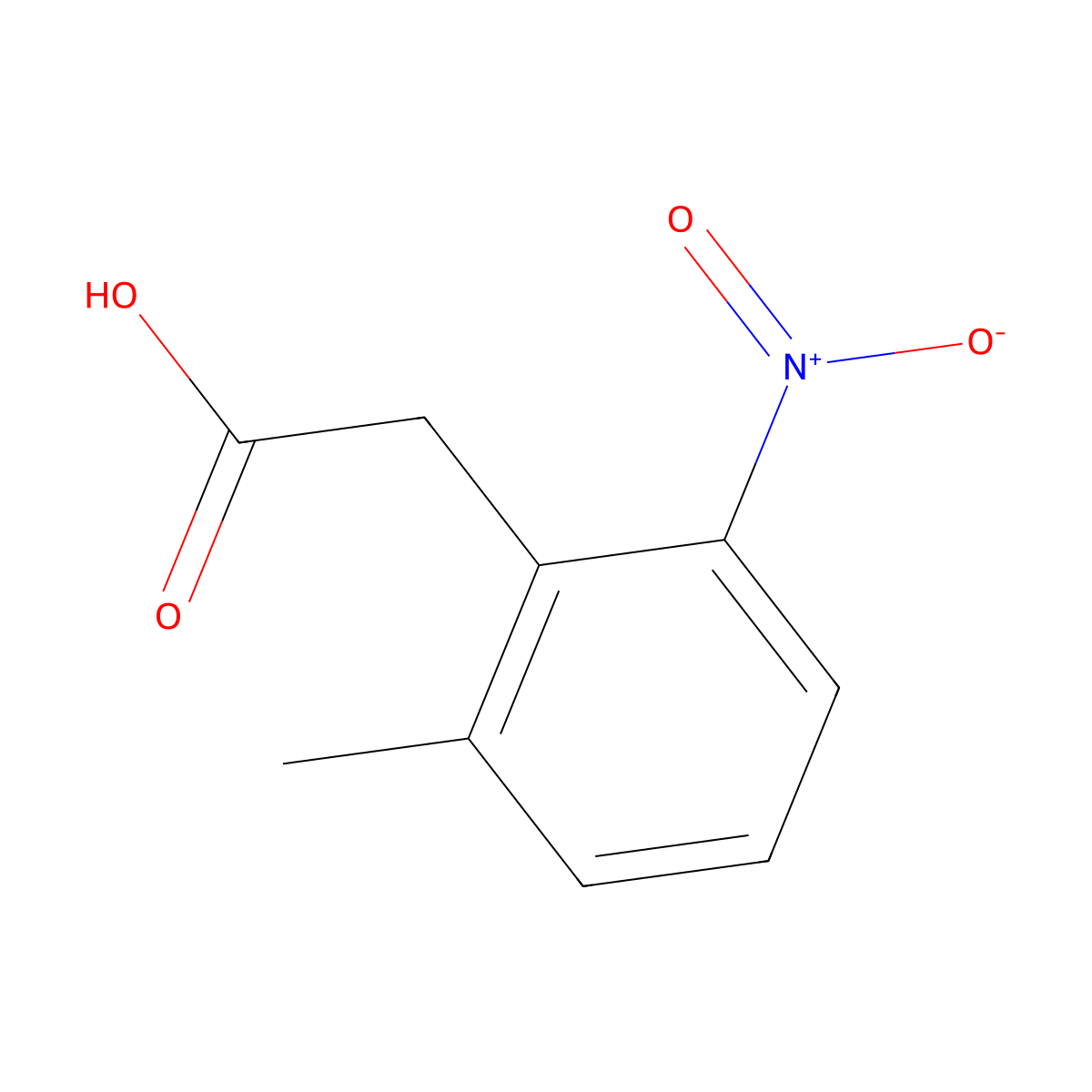 2-(2-Methyl-6-nitrophenyl)acetic acid molecular structure, CAS 23876-18-8