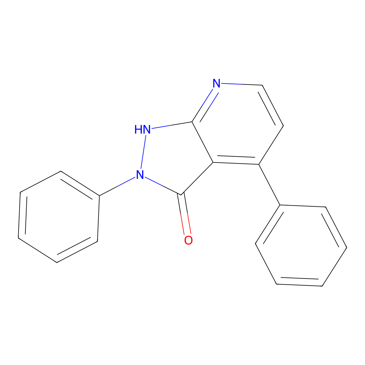 2,4-diphenyl-1,2-dihydro-3H-pyrazolo[3,4-b]pyridin-3-one molecular structure, CAS 23876-74-6