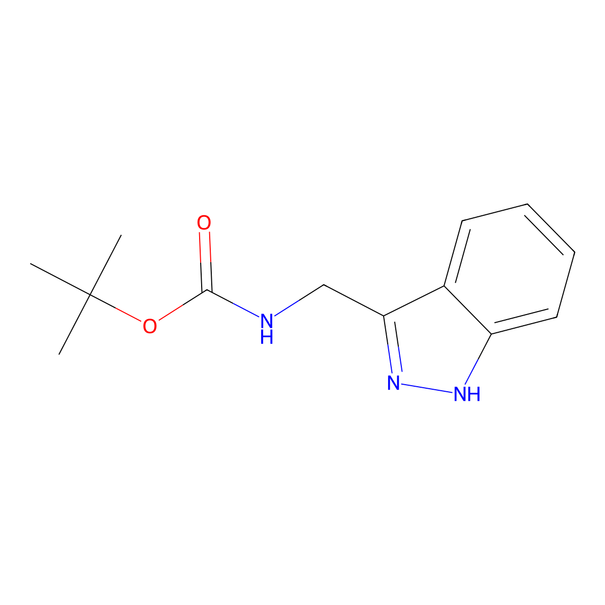 tert-butyl N-(1H-indazol-3-ylmethyl)carbamate molecular structure, CAS 2387600-26-0