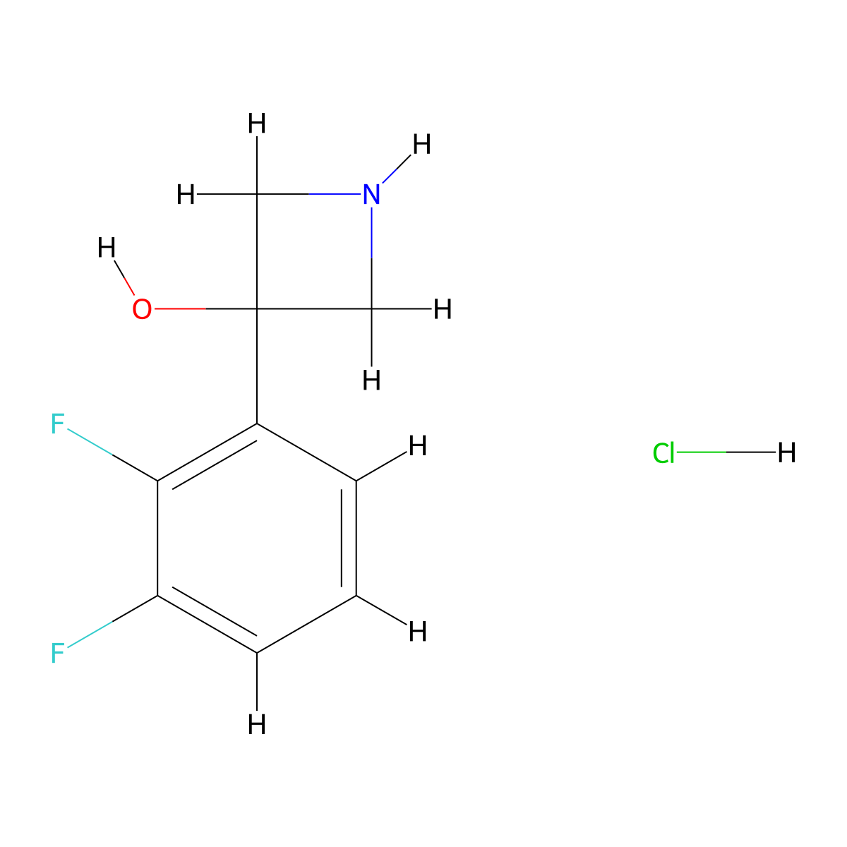 3-(2,3-Difluorophenyl)azetidin-3-ol;hydrochloride molecular structure, CAS 2387600-37-3