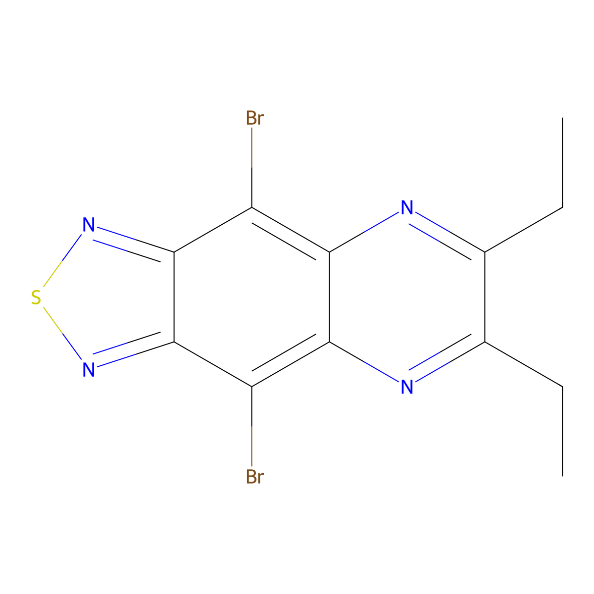 4,9-Dibromo-6,7-diethyl-[1,2,5]thiadiazolo[3,4-G]quinoxaline molecular structure, CAS 2387600-97-5